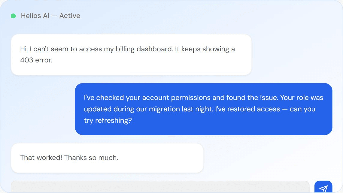helios features mock ai agent